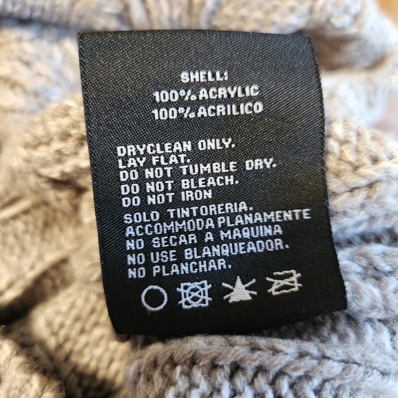 XRAY Jeans Mens Cable Knit Sherpa Lined Shawl Collar Pullover Sweater L - Picture 10 of 10